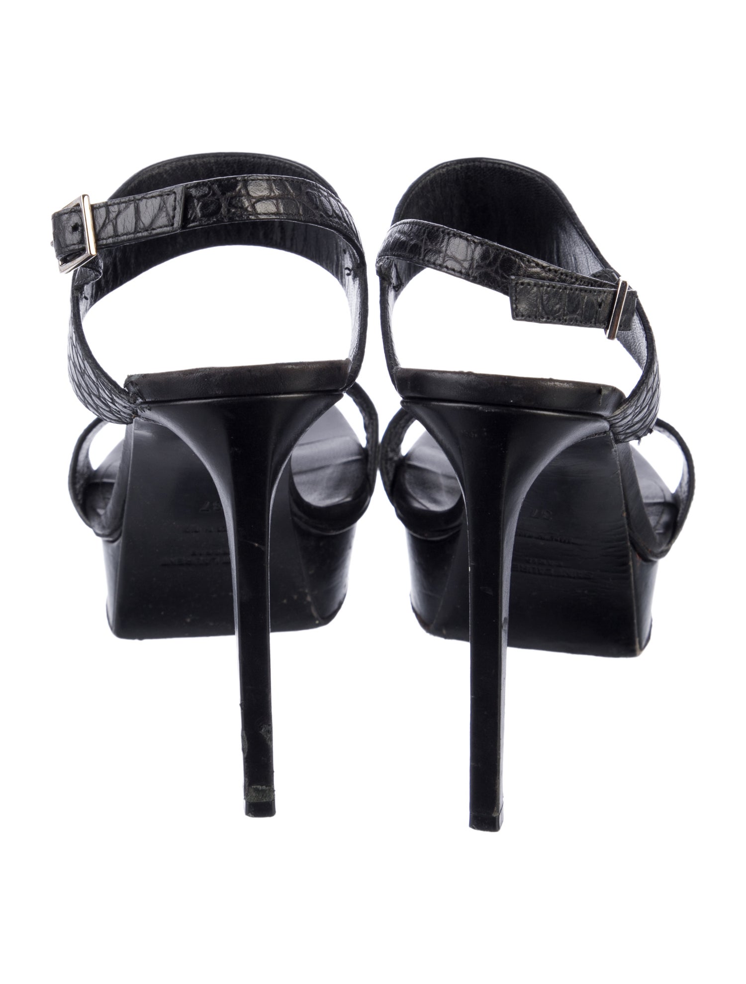Saint Laurent Leather Slingback Sandals